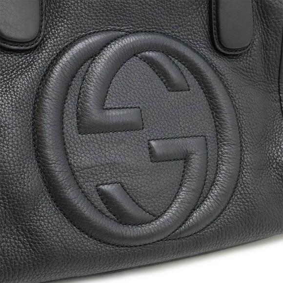 GUCCI Soho Interlocking G Tote Bag Black Leather 282307 - Picture 10 of 10